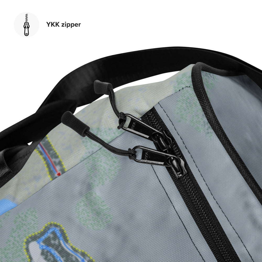 Kissing Bridge, New York Ski Trail Map Duffle Bag - Powderaddicts