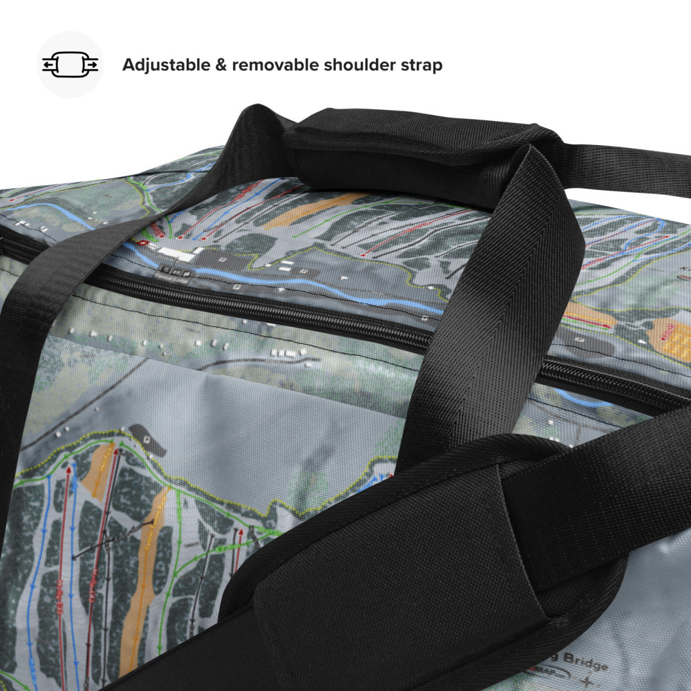 Kissing Bridge, New York Ski Trail Map Duffle Bag - Powderaddicts