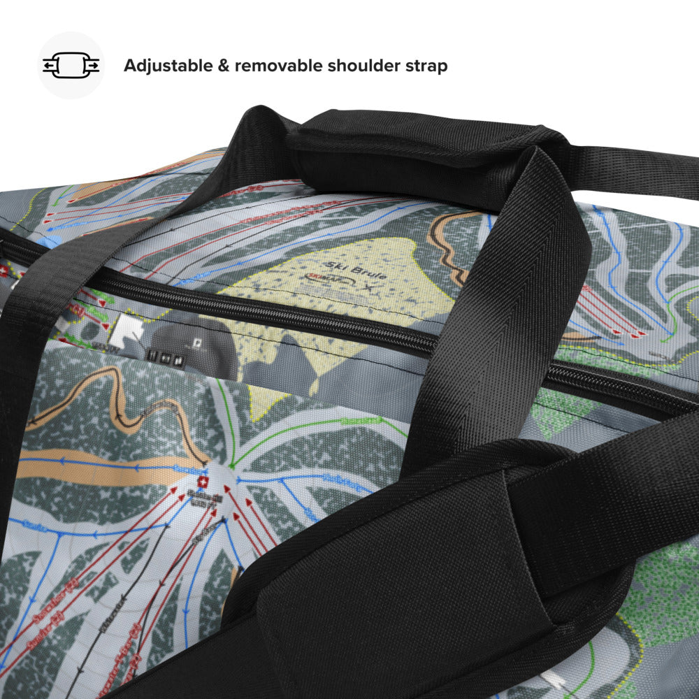 Ski Brule, Michigan Ski Trail Map Duffle Bag - Powderaddicts