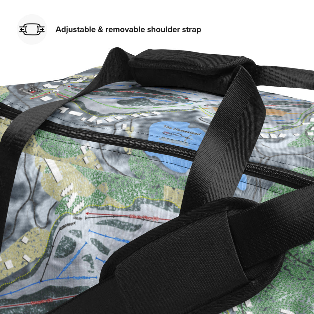 The Homestead, Michigan Ski Trail Map Duffle Bag - Powderaddicts