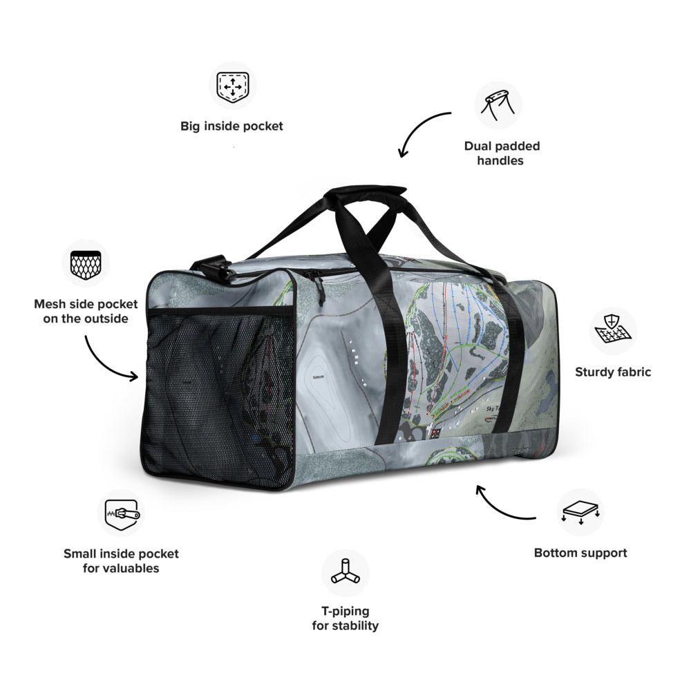 Sky Tavern, Nevada Ski Trail Map Duffle Bag - Powderaddicts