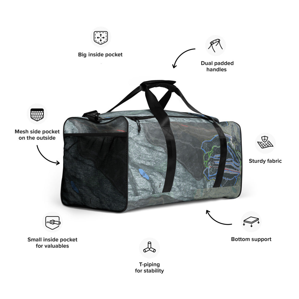 Moosehead Mountain, Maine Ski Trail Map Duffle Bag - Powderaddicts