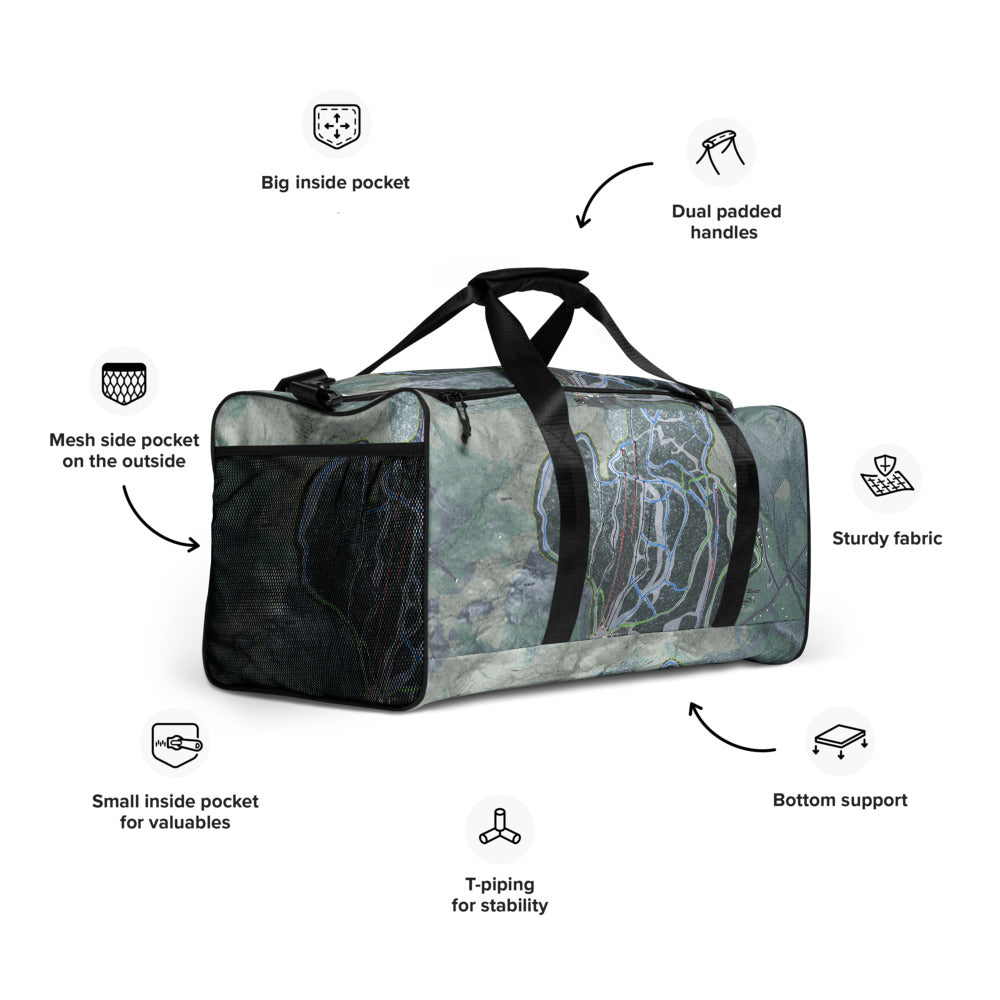 Mt Abram, Maine Ski Trail Map Duffle Bag - Powderaddicts