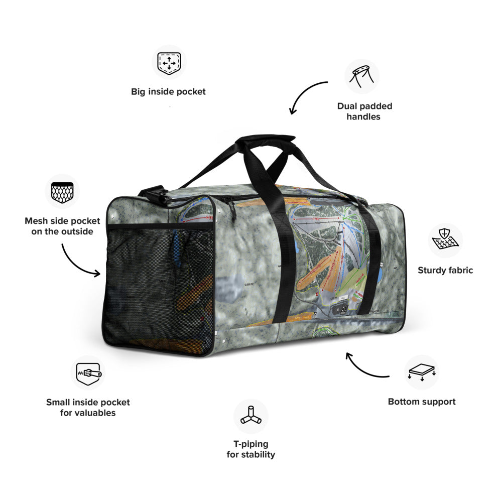 Detroit Mountain, Minnesota Ski Trail Map Duffle Bag - Powderaddicts