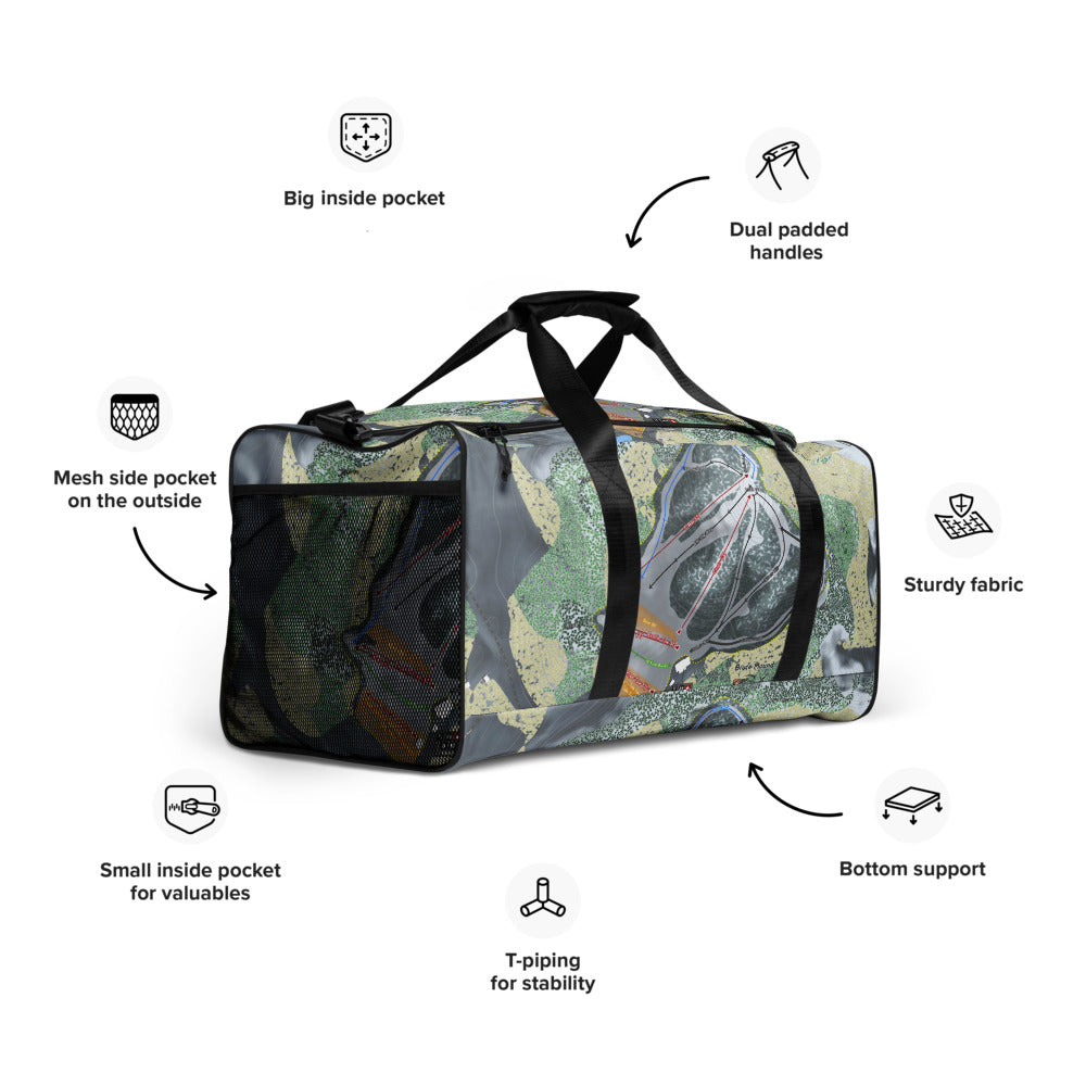 Bruce Mound, Wisconsin Ski Trail Map Duffle Bag - Powderaddicts