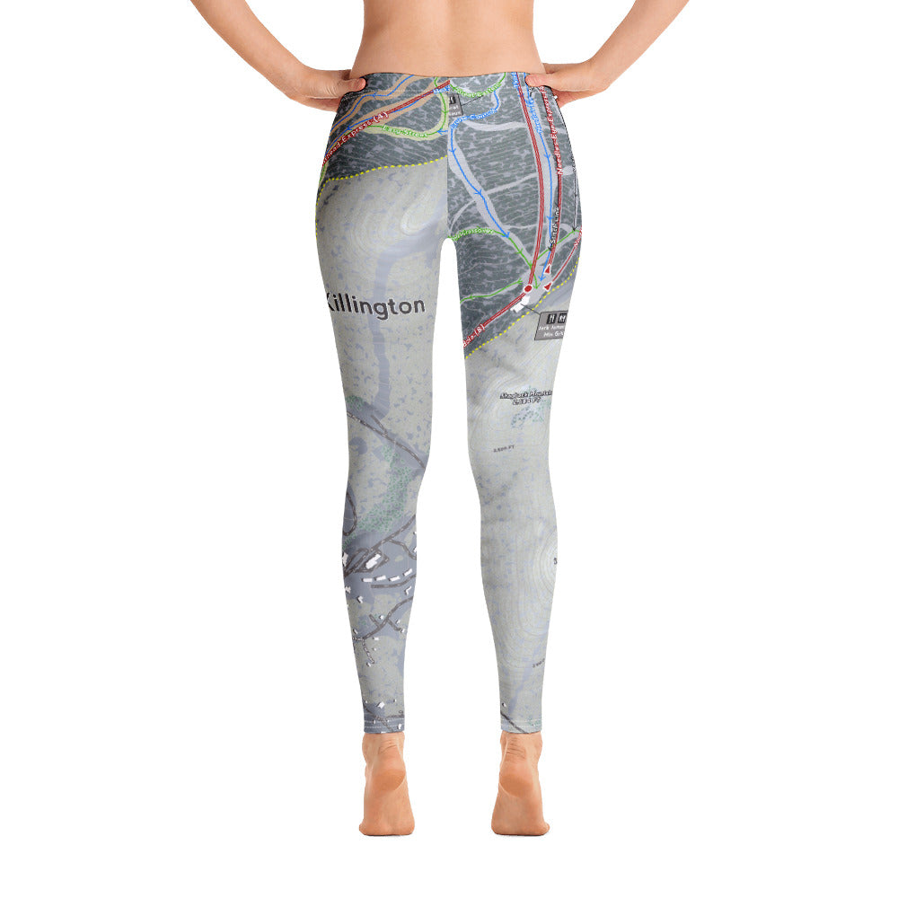 Killington, Vermont Ski Trail Map - Women's Base Layer Bottoms - Powderaddicts