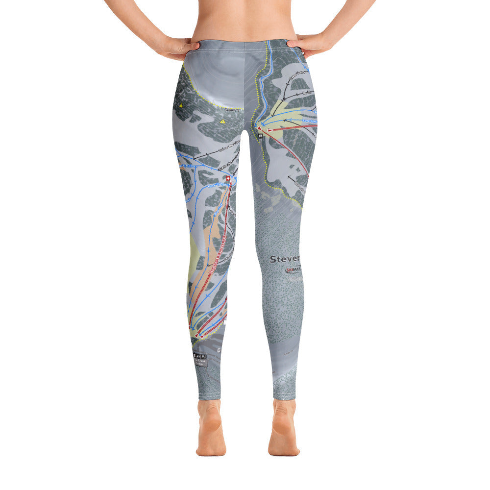 Stevens Pass, Washington Ski Trail Map - Women's Base Layer Bottoms - Powderaddicts