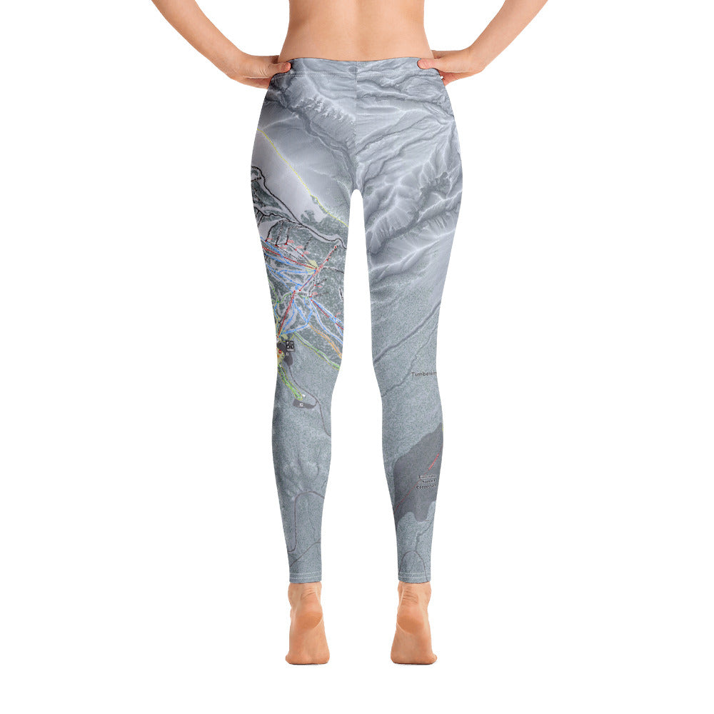 Mt Hood, Oregon Ski Trail Map - Women's Base Layer Bottoms - Powderaddicts