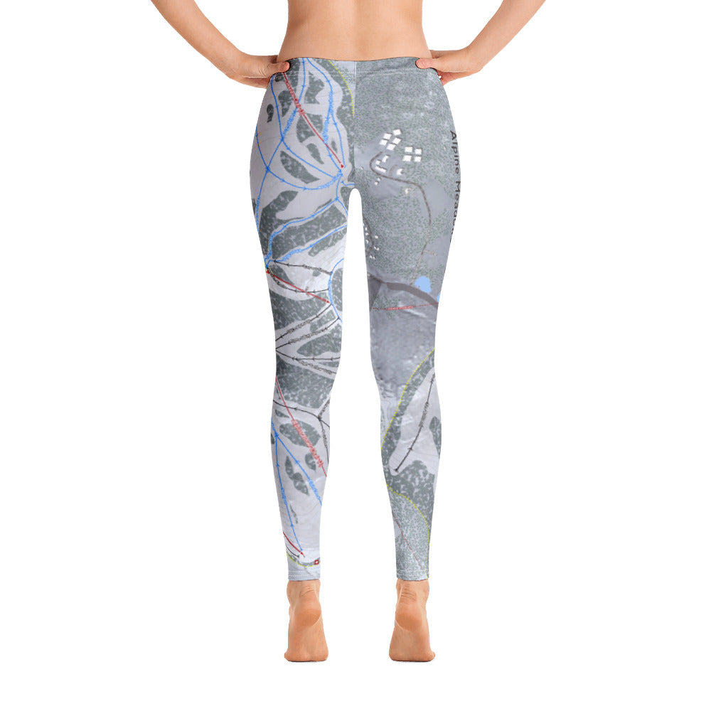 Alpine Meadows, California Ski Trail Map - Women's Base Layer Bottoms - Powderaddicts