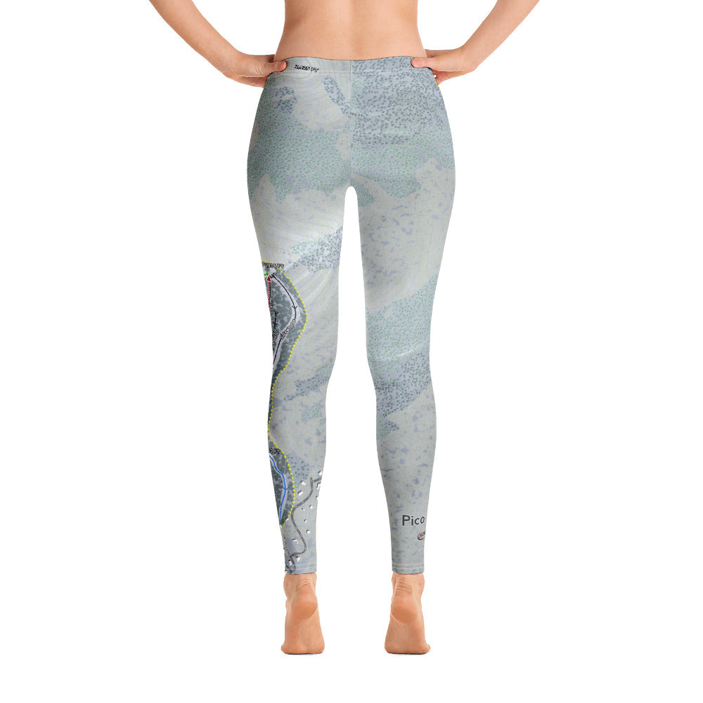 Pico Mountain, Vermont Ski Trail Map - Women's Base Layer Bottoms - Powderaddicts