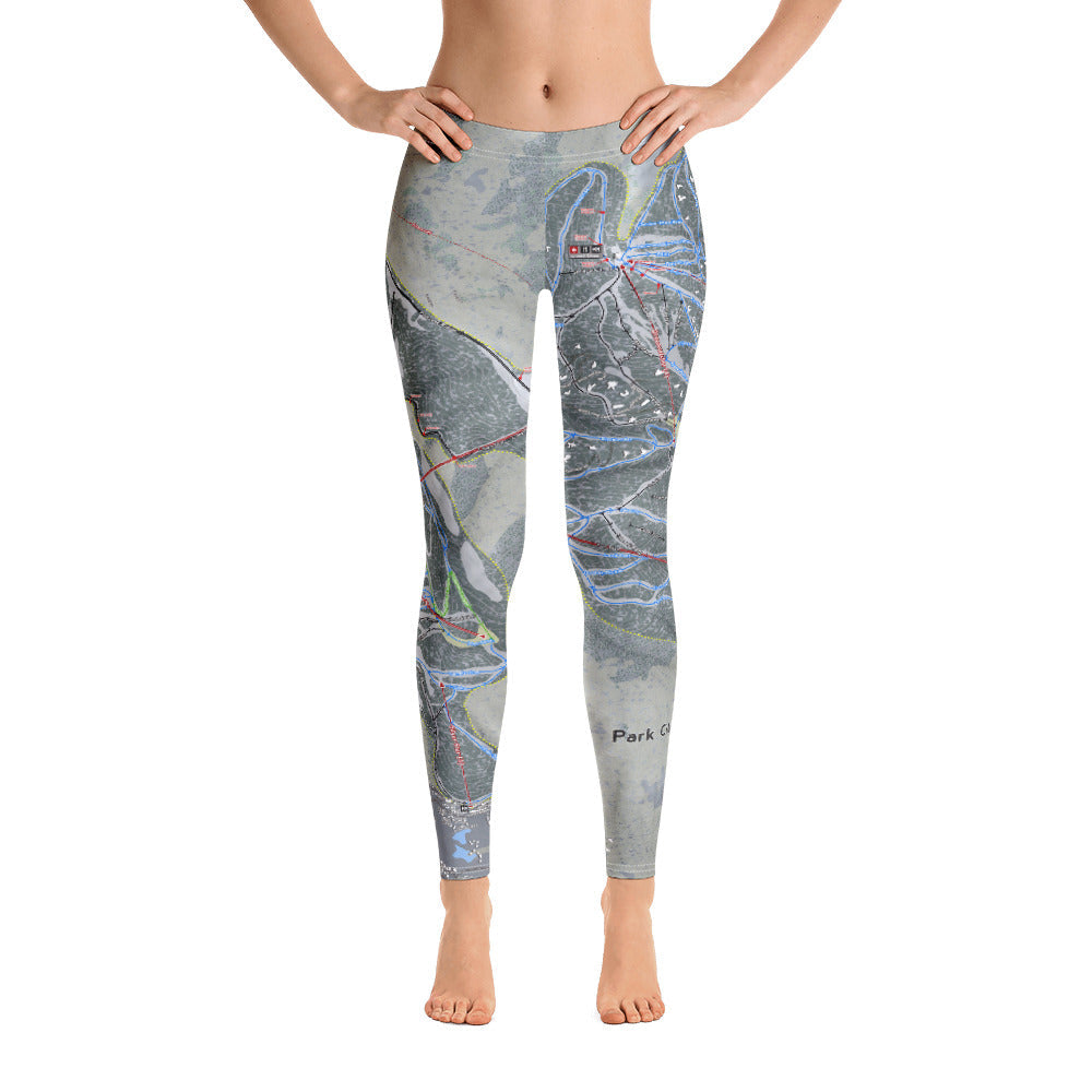 Park City, Utah Ski Trail Map - Women's Base Layer Bottoms - Powderaddicts