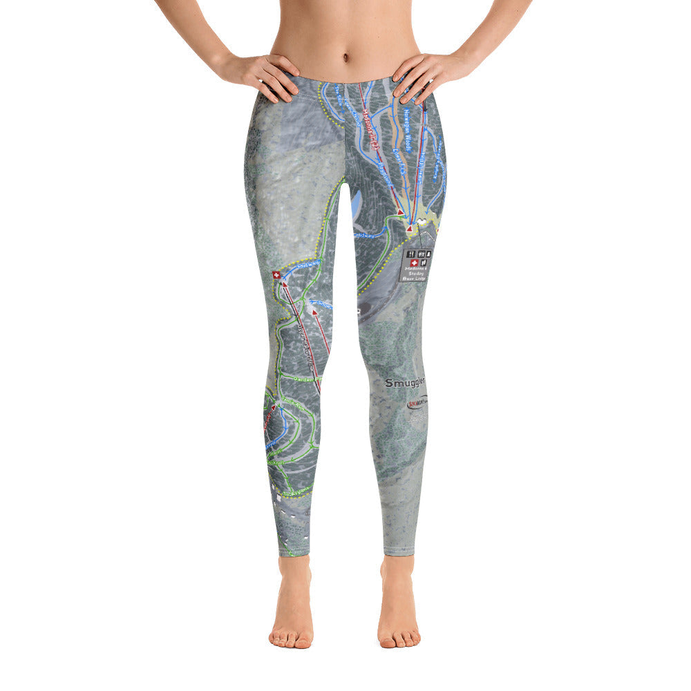 Smuggler's Notch, Vermont Ski Trail Map - Women's Base Layer Bottoms - Powderaddicts