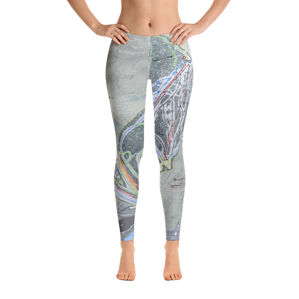 Bromley, Vermont Ski Trail Map - Women's Base Layer Bottoms - Powderaddicts