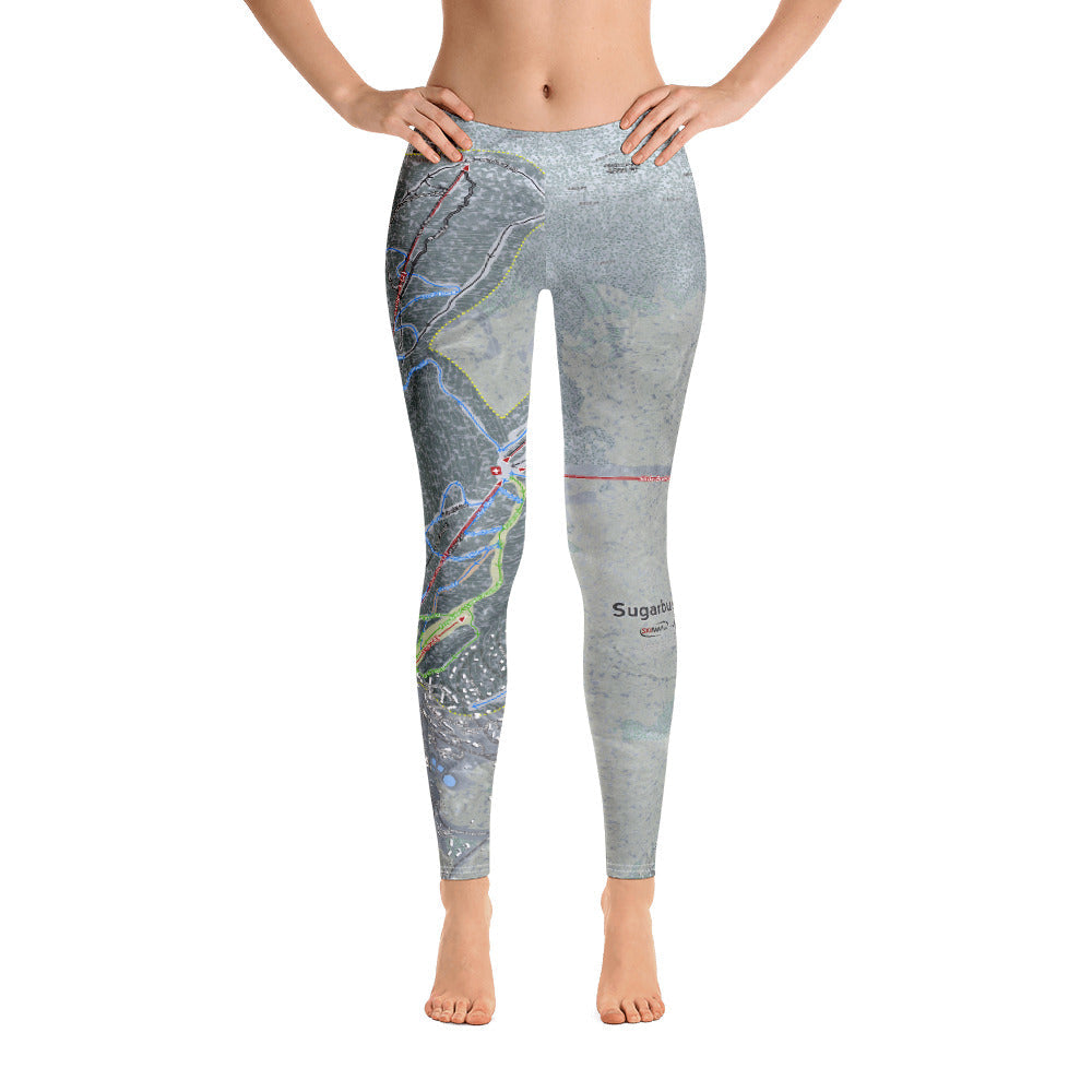 Sugarbush, Vermont Ski Trail Map - Women's Base Layer Bottoms - Powderaddicts