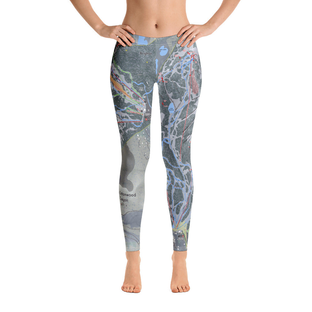 Big Cottonwood Canyon, Utah Ski Trail Map - Women's Base Layer Bottoms - Powderaddicts