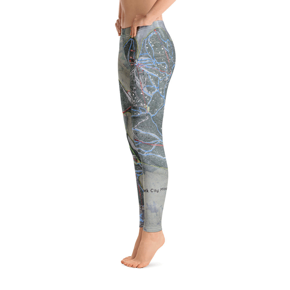 Park City, Utah Ski Trail Map - Women's Base Layer Bottoms - Powderaddicts