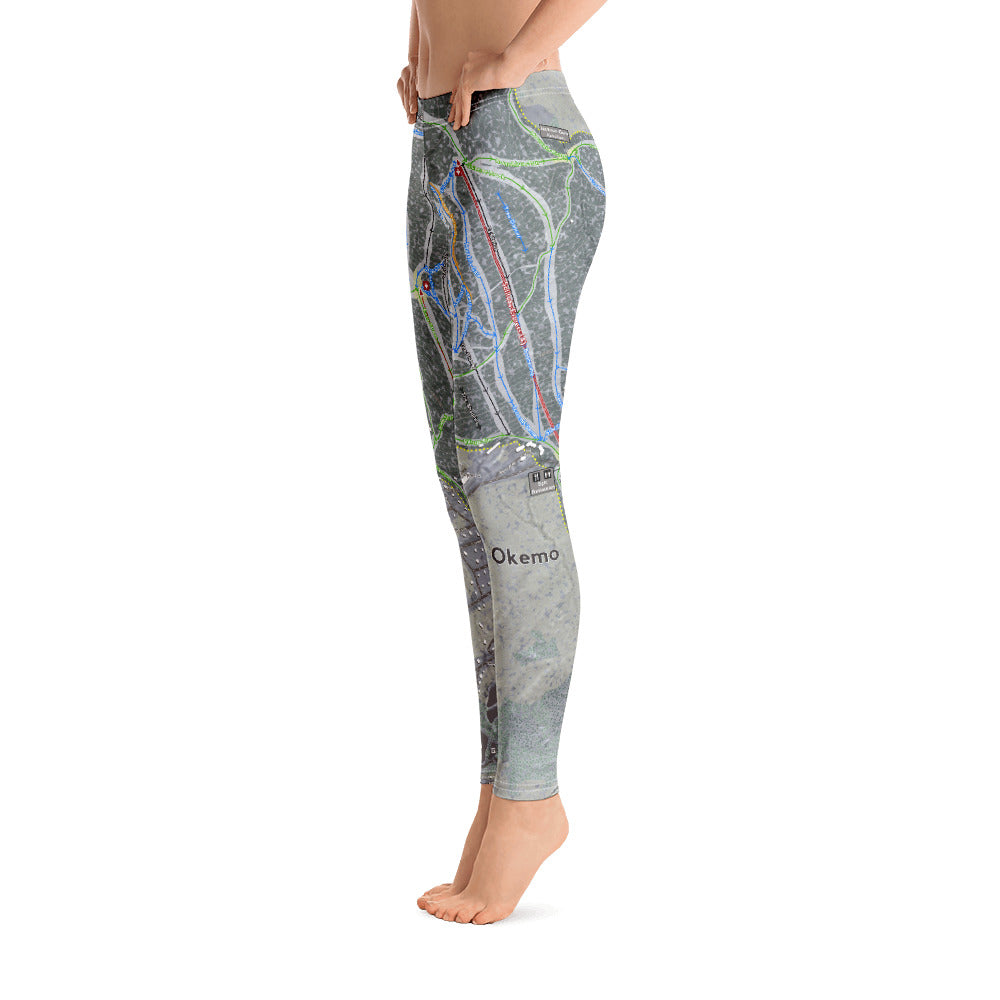 Okemo, Vermont Ski Trail Map - Women's Base Layer Bottoms - Powderaddicts