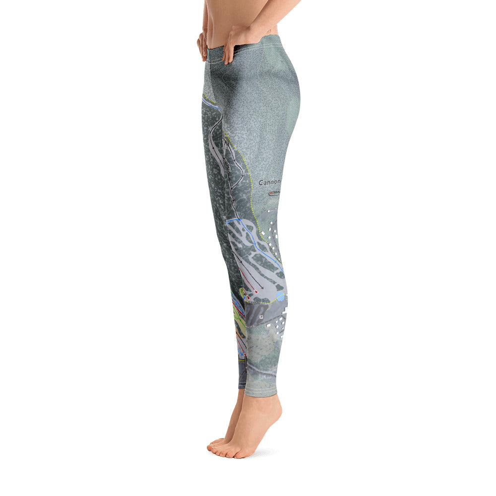 Cannon Mountain, New Hampshire Ski Trail Map -  Women's Base Layer Bottoms - Powderaddicts