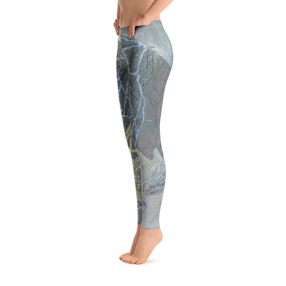 Jay Peak, Vermont Ski Trail Map - Women's Base Layer Bottoms - Powderaddicts