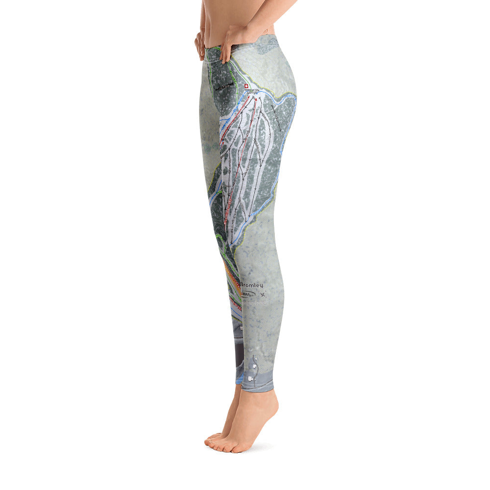 Bromley, Vermont Ski Trail Map - Women's Base Layer Bottoms - Powderaddicts