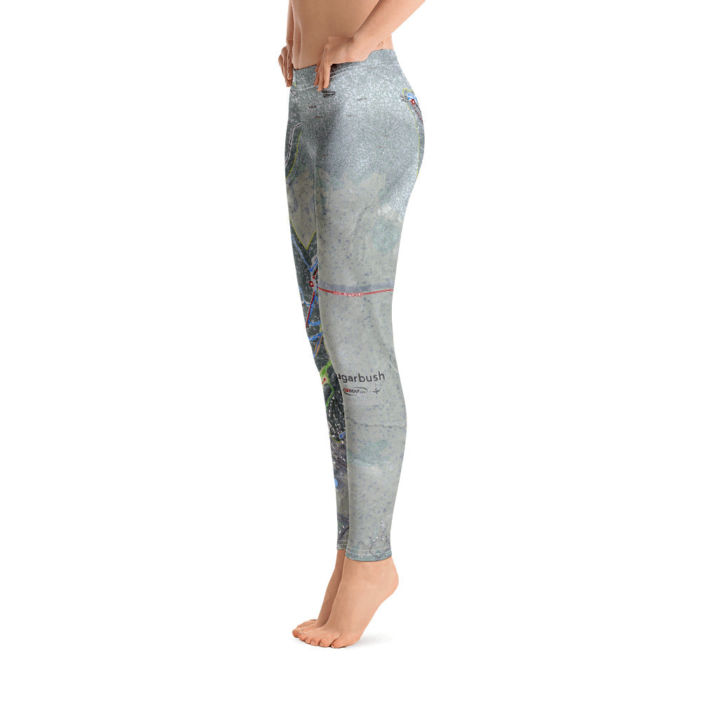 Sugarbush, Vermont Ski Trail Map - Women's Base Layer Bottoms - Powderaddicts