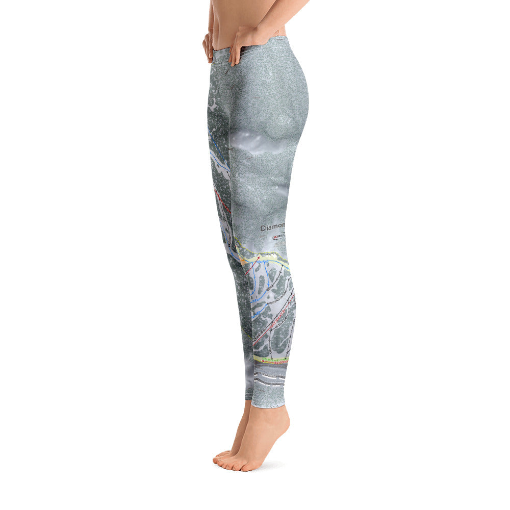 Diamond Peak, Nevada Ski Trail Map - Women's Base Layer Bottoms - Powderaddicts