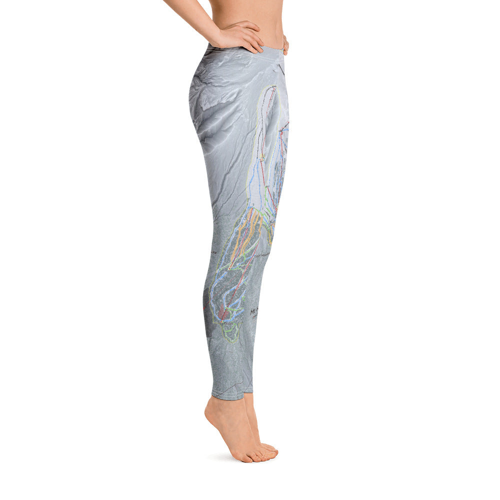 Mt Hood, Oregon Ski Trail Map - Women's Base Layer Bottoms - Powderaddicts