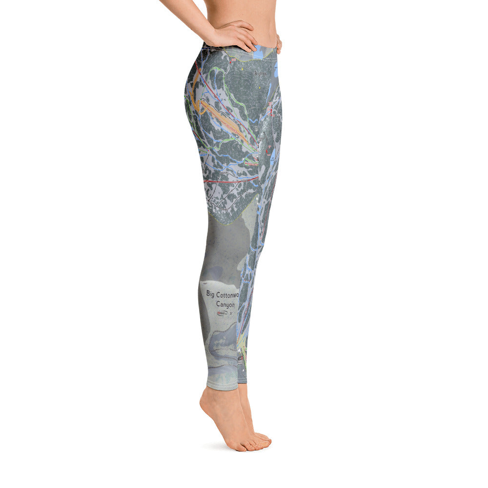 Big Cottonwood Canyon, Utah Ski Trail Map - Women's Base Layer Bottoms - Powderaddicts