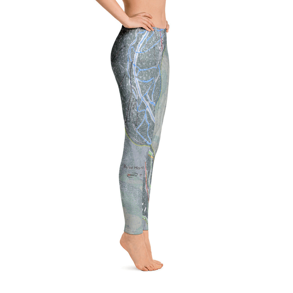 Burke Mountain, Vermont Ski Trail Map - Women's Base Layer Bottoms - Powderaddicts