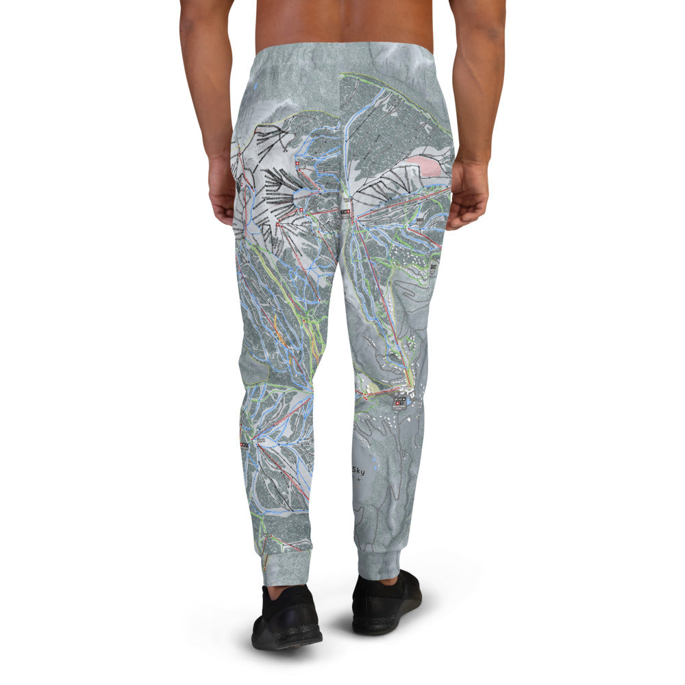 Big Sky Combo, Montana Ski Trail Map Men's Mid-Layer - Powderaddicts