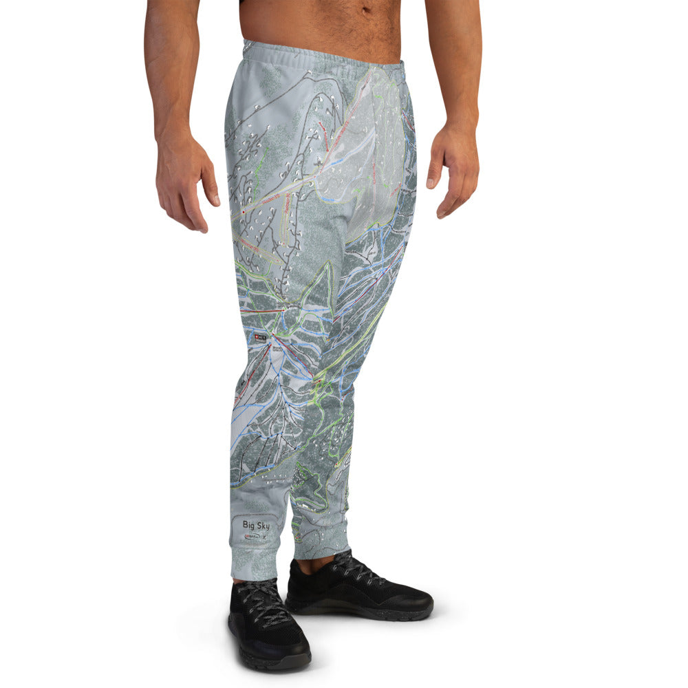 Big Sky, Montana Ski Trail Map Men's Mid-Layer - Powderaddicts