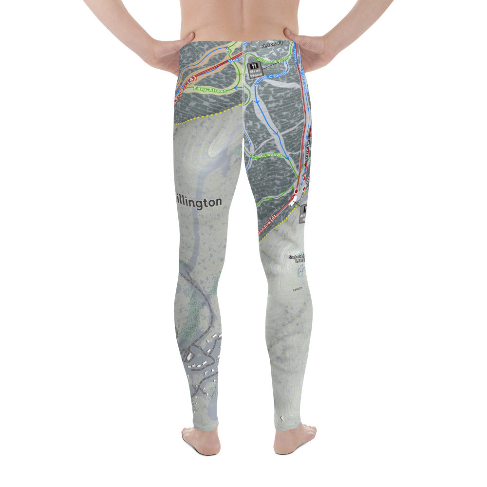 Killington, Vermont Ski Trail Map - Men's Base Layer Bottoms - Powderaddicts