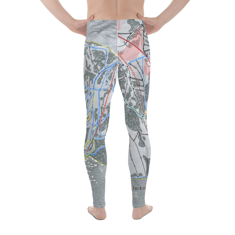 Jackson Hole, Wyoming Ski Trail Map - Men's Base Layer Bottoms - Powderaddicts