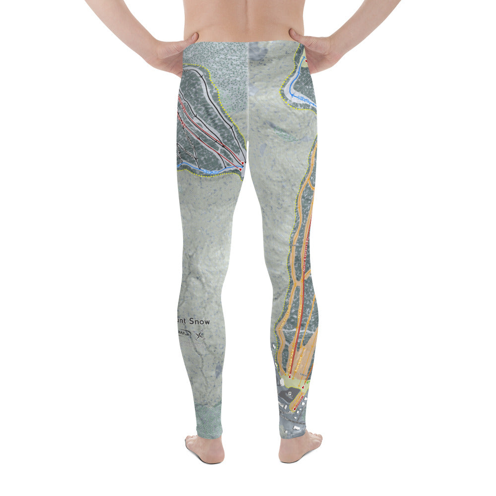 Mount Snow, Vermont Ski Trail Map - Men's Base Layer Bottoms - Powderaddicts