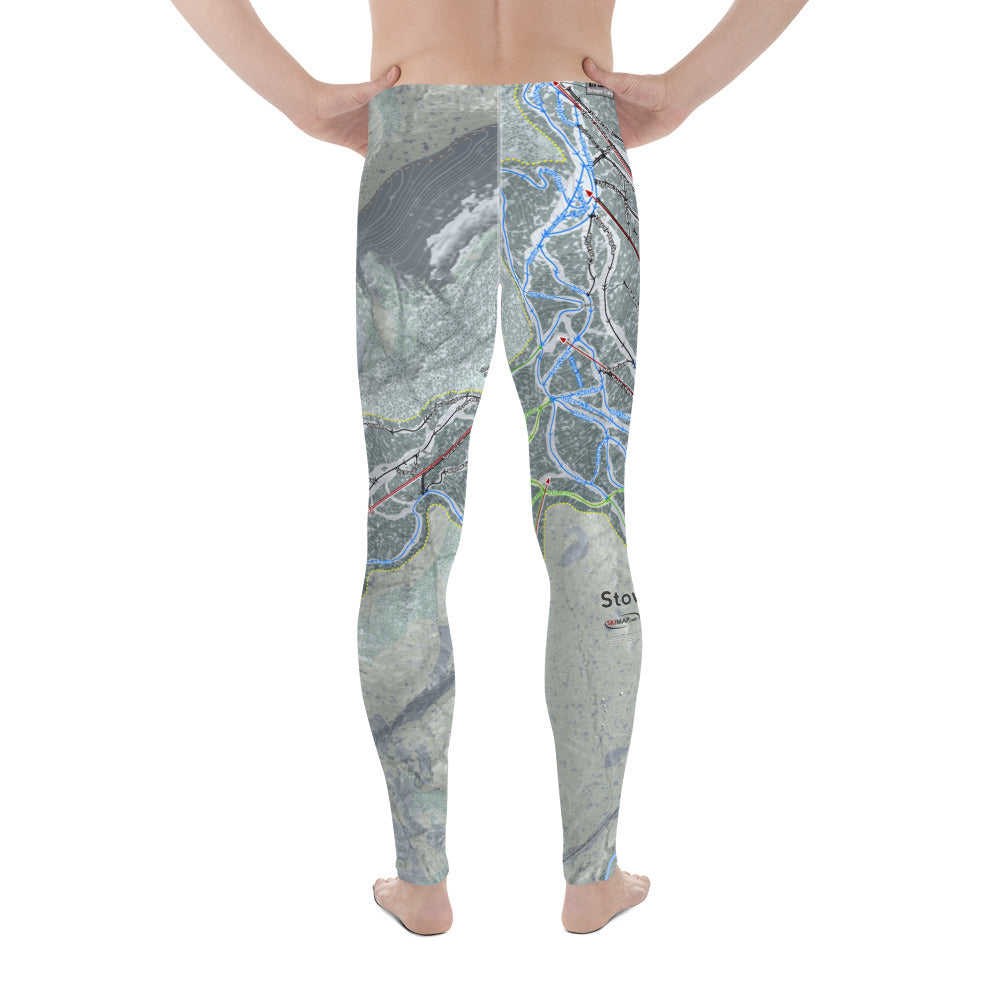 Stowe, Vermont Ski Trail Map - Men's Base Layer Bottoms - Powderaddicts