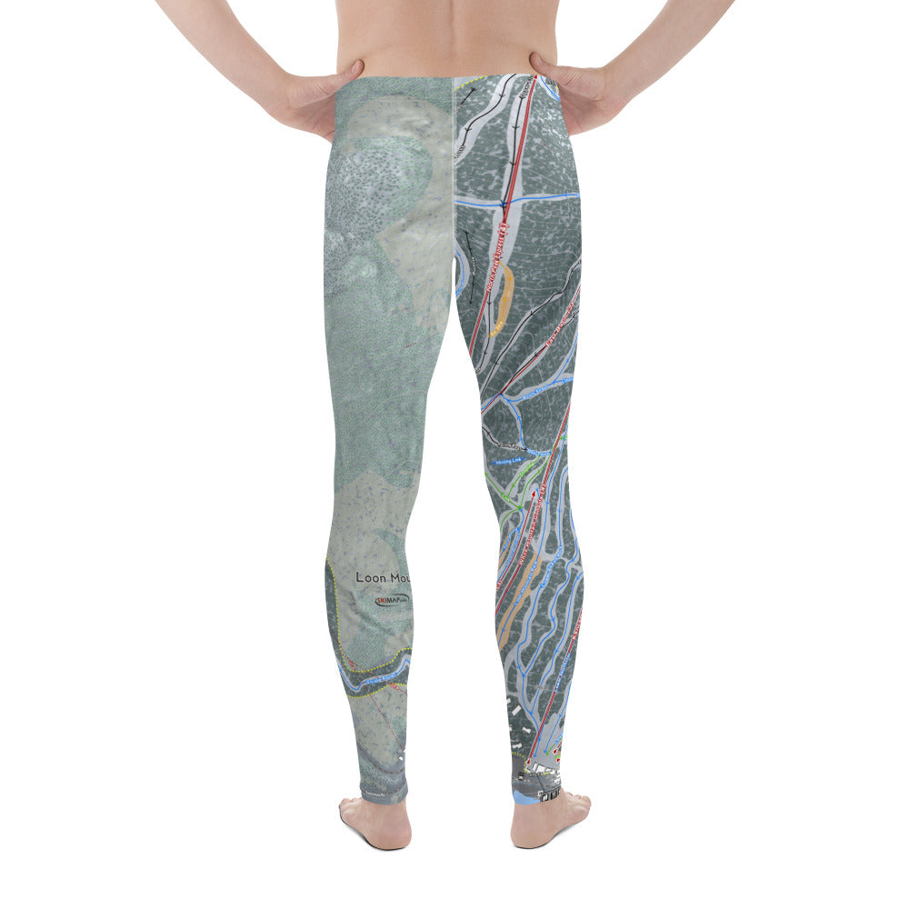 Loon Mountain, New Hampshire Ski Trail Map - Men's Base Layer Bottoms - Powderaddicts