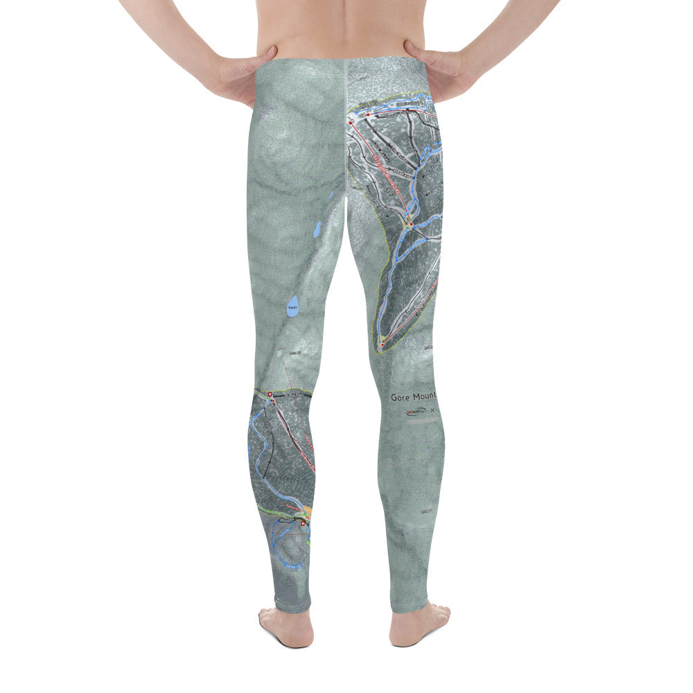 Gore Mountain, New York Ski Trail Map - Men's Base Layer Bottoms - Powderaddicts