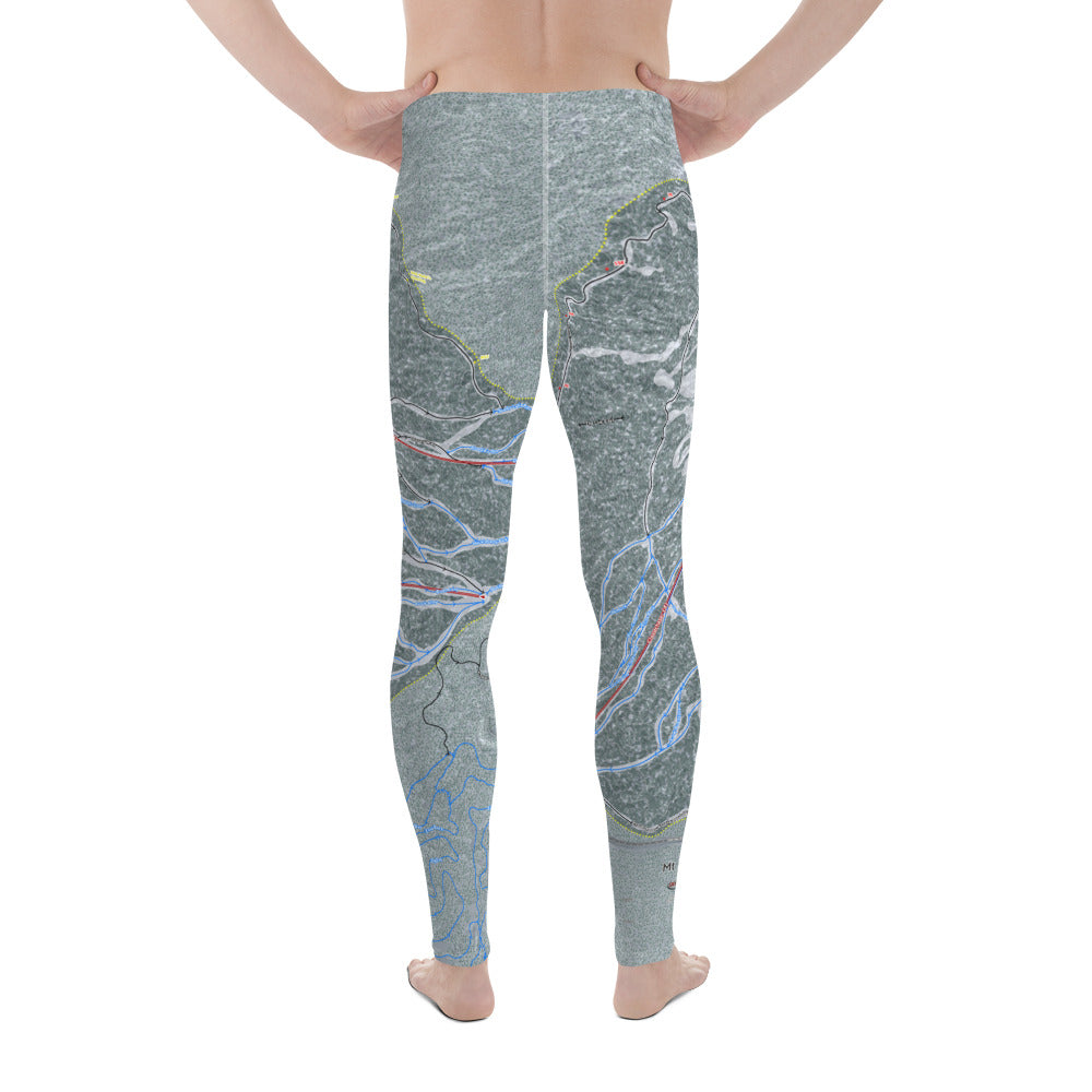 Mt Bachelor, Oregon Ski Trail Map - Men's Base Layer Bottoms - Powderaddicts