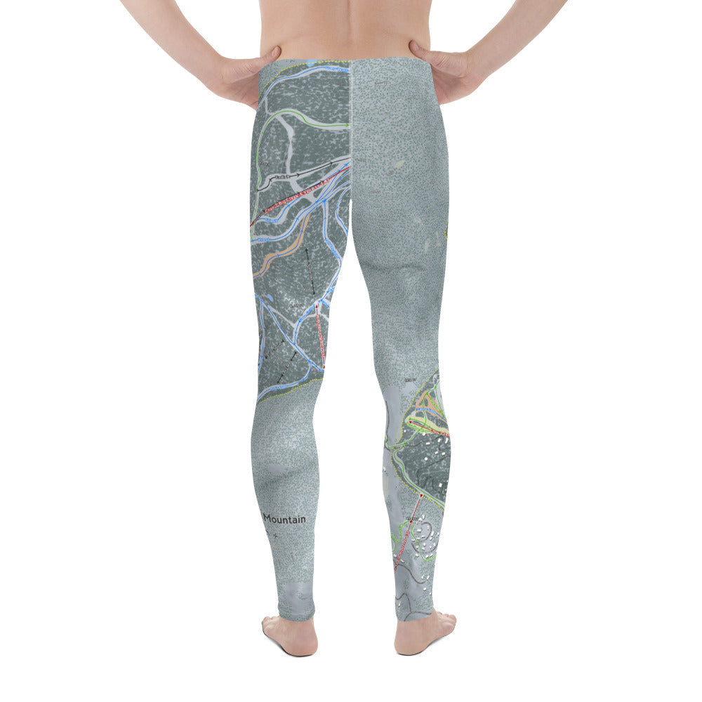 Whitefish Mountain, Montana Ski Trail Map - Men's Base Layer Bottoms - Powderaddicts