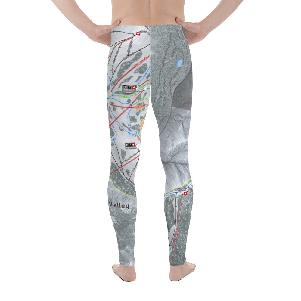 Squaw Valley, California Ski Trail Map - Men's Base Layer Bottoms - Powderaddicts