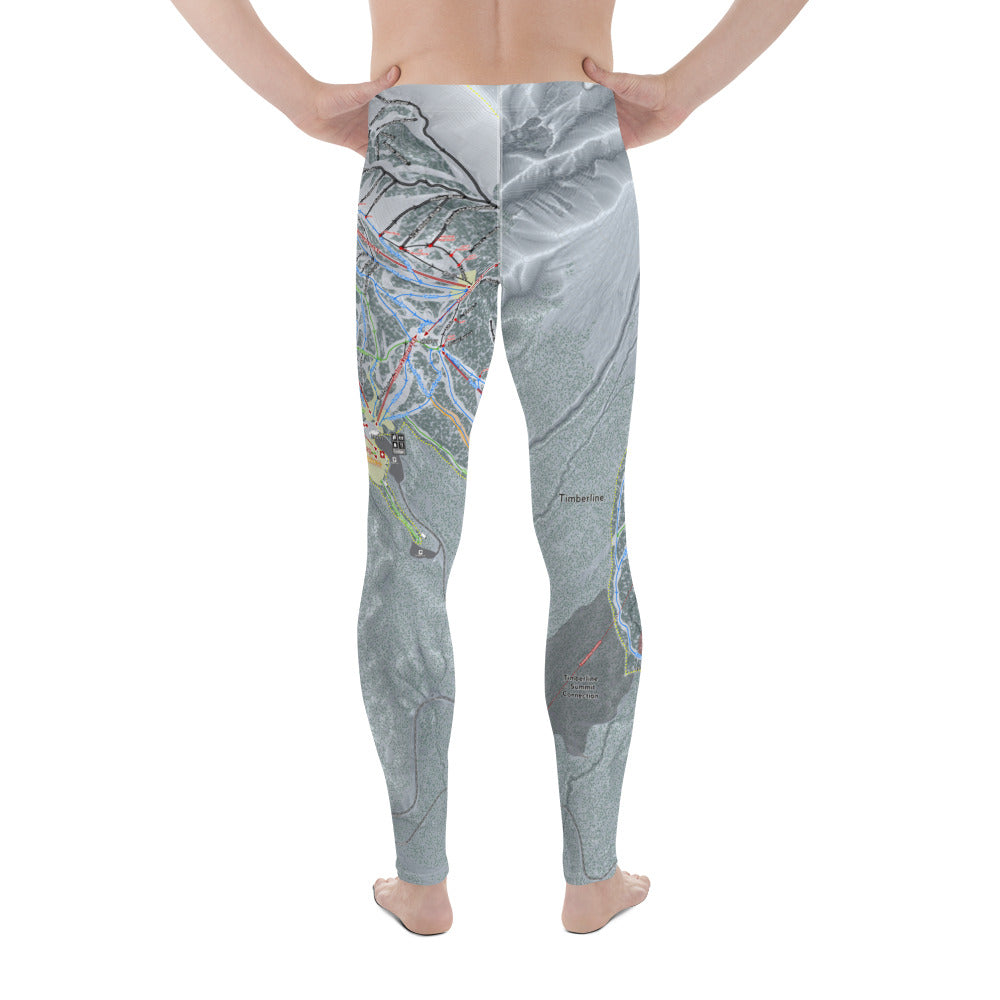 Mt. Hood Meadows, Oregon Ski Trail Map - Men's Base Layer Bottoms - Powderaddicts