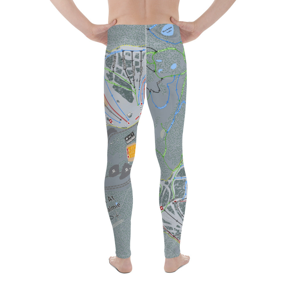 Summit At Snoqualmie, Washington Ski Trail Map - Men's Base Layer Bottoms - Powderaddicts