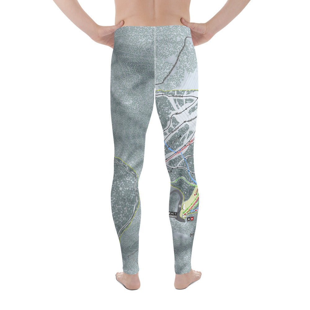 Mt. Spokane, Washington Ski Trail Map - Men's Base Layer Bottoms - Powderaddicts