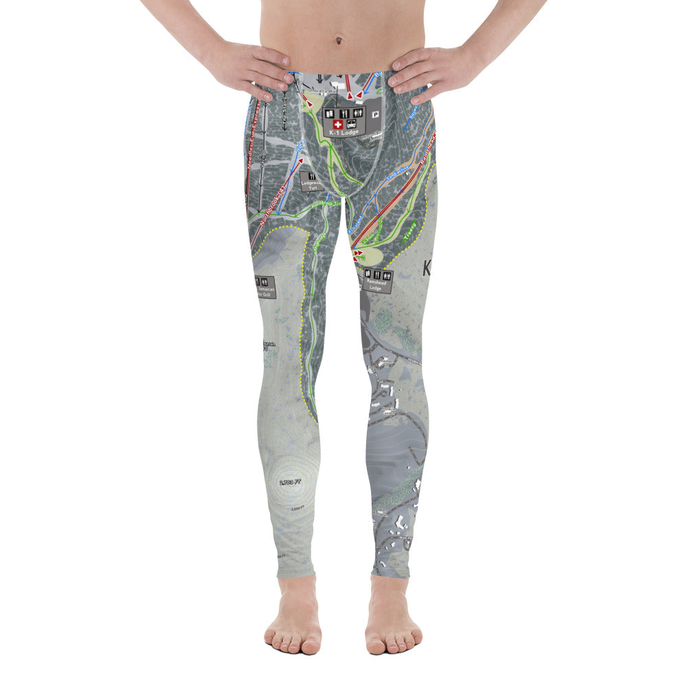 Killington, Vermont Ski Trail Map - Men's Base Layer Bottoms - Powderaddicts