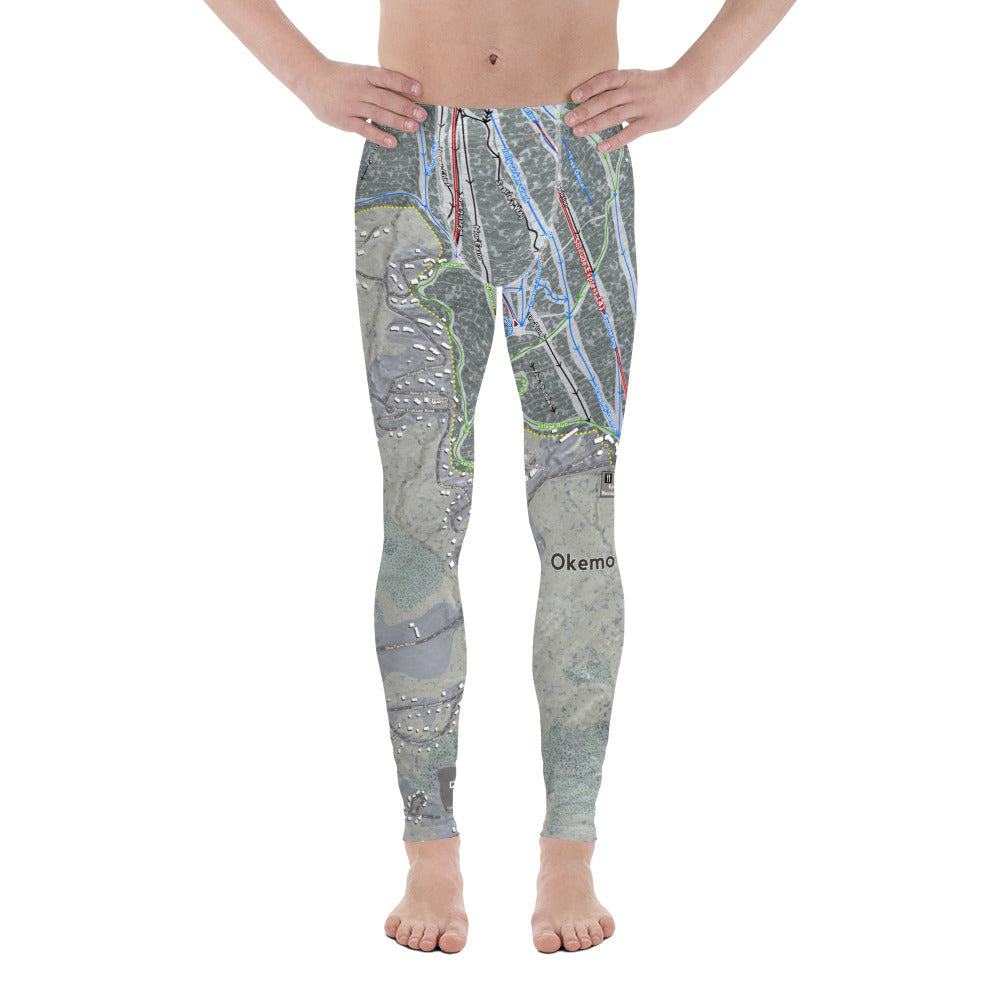 Okemo, Vermont Ski Trail Map - Men's Base Layer Bottoms - Powderaddicts