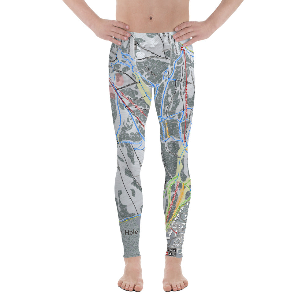 Jackson Hole, Wyoming Ski Trail Map - Men's Base Layer Bottoms - Powderaddicts