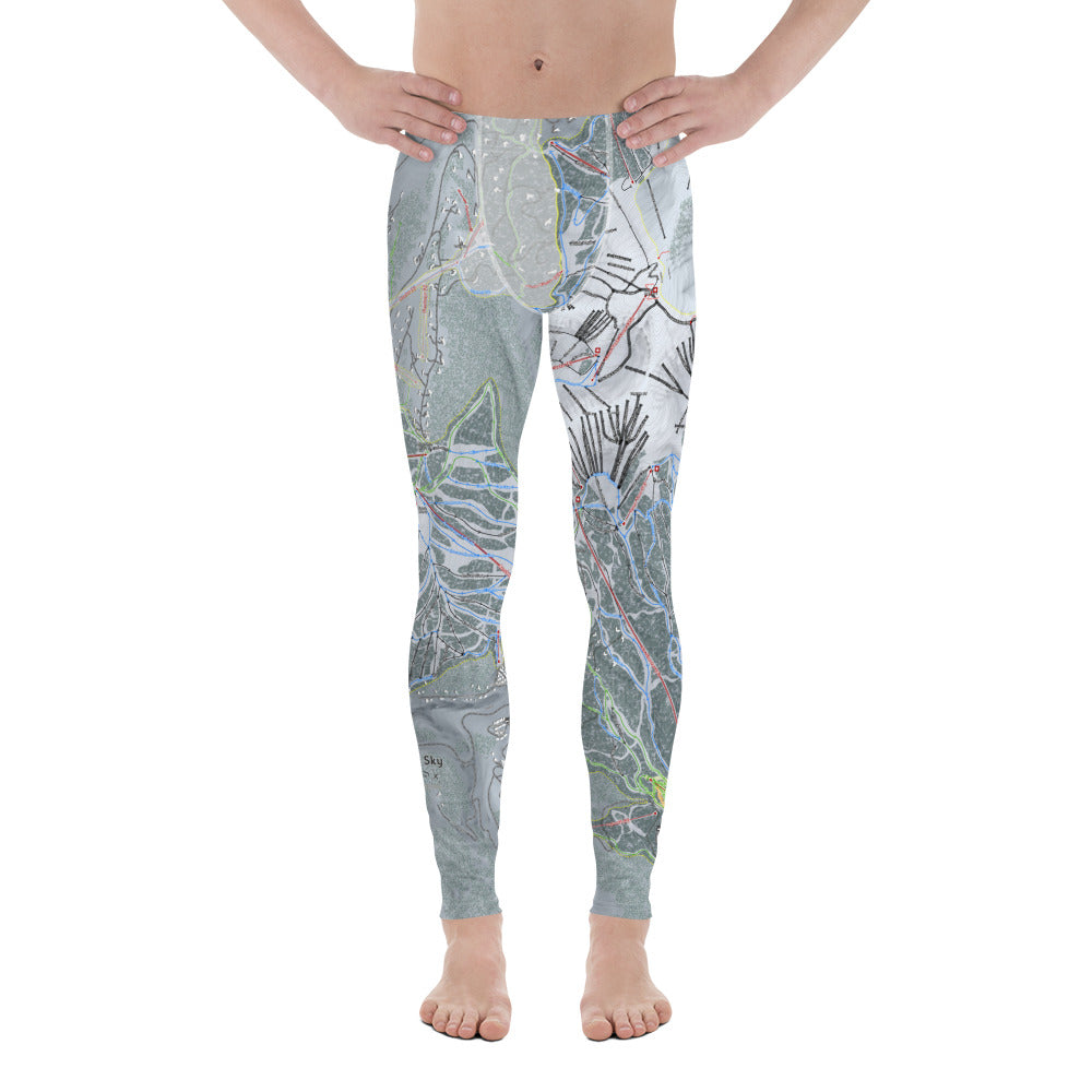 Big Sky, Montana Ski Trail Map - Men's Base Layer Bottoms - Powderaddicts