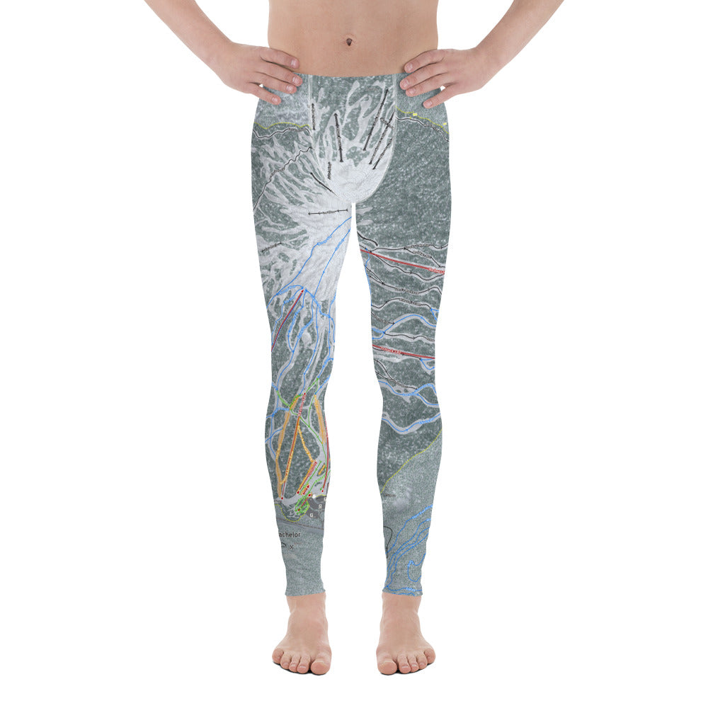 Mt Bachelor, Oregon Ski Trail Map - Men's Base Layer Bottoms - Powderaddicts