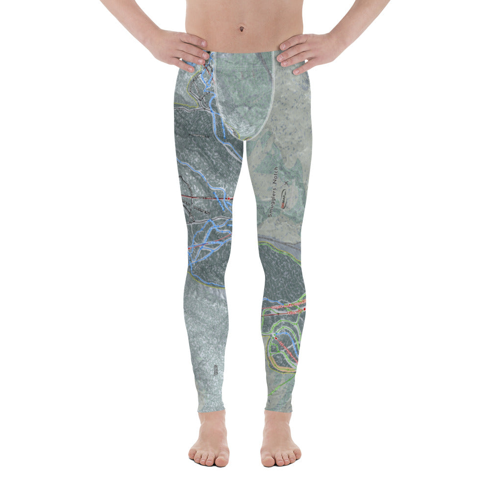 Smuggler's Notch, Vermont Ski Trail Map - Men's Base Layer Bottoms - Powderaddicts