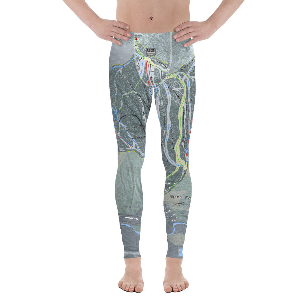 Bretton Woods, New Hampshire Ski Trail Map - Men's Base Layer Bottoms - Powderaddicts